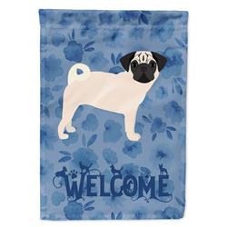 11 x 0.01 x 15 in. Pug No.2 Welcome Flag Garden Size