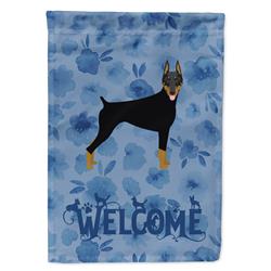 28 x 0.01 x 40 in. Doberman Pinscher Welcome Flag Canvas House Size