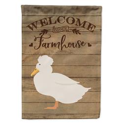 Crested Duck Welcome Canvas House Flag - 28 x 0.01 x 40 in.