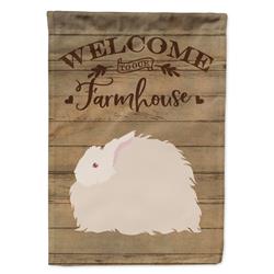 Fluffy Angora Rabbit Welcome Canvas House Flag - 28 x 0.01 x 40 in.