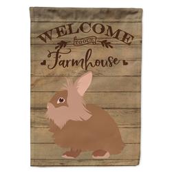 Lionhead Rabbit Welcome Canvas House Flag - 28 x 0.01 x 40 in.