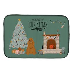 14 x 21 in. Red Cocker Spaniel Christmas Everyone Dish Drying Mat