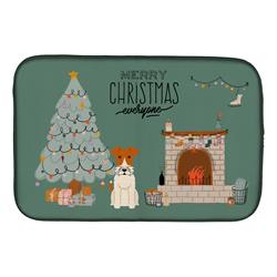 14 x 21 in. Wire Fox Terrier Christmas Everyone Dish Drying Mat