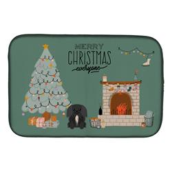 14 x 21 in. Black Pekingese Christmas Everyone Dish Drying Mat