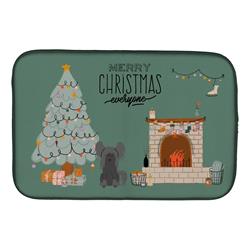 14 x 21 in. Black Chinese Crested Christmas Everyone Dish Drying Mat