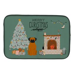 14 x 21 in. Fawn Boxer Christmas Everyone Dish Drying Mat