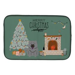 14 x 21 in. Blue Chow Chow Christmas Everyone Dish Drying Mat