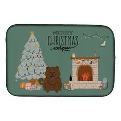 14 x 21 in. Chocolate Chow Chow Christmas Everyone Dish Drying Mat