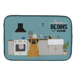 14 x 21 in. Mastiff Kitchen Scene Dish Drying Mat