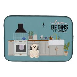 14 x 21 in. Lowchen Kitchen Scene Dish Drying Mat