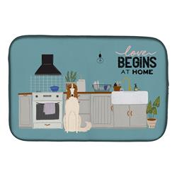 14 x 21 in. Borzoi Kitchen Scene Dish Drying Mat