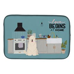 14 x 21 in. South Russian Sheepdog Kitchen Scene Dish Drying Mat