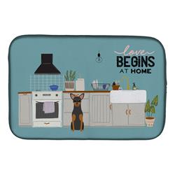 14 x 21 in. Manchester Terrier Kitchen Scene Dish Drying Mat