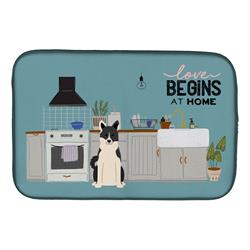 14 x 21 in. Russo-European Laika Spitz Kitchen Scene Dish Drying Mat
