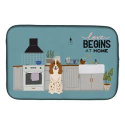 14 x 21 in. Russian Spaniel Kitchen Scene Dish Drying Mat