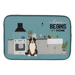 14 x 21 in. Bernese Mountain Dog Kitchen Scene Dish Drying Mat