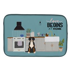 14 x 21 in. Greater Swiss Mountain Dog Kitchen Scene Dish Drying Mat