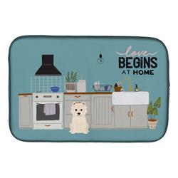 14 x 21 in. Westie Kitchen Scene Dish Drying Mat