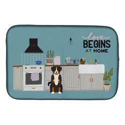 14 x 21 in. Appenzeller Sennenhund Kitchen Scene Dish Drying Mat