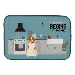 14 x 21 in. Central Asian Shepherd Dog Kitchen Scene Dish Drying Mat