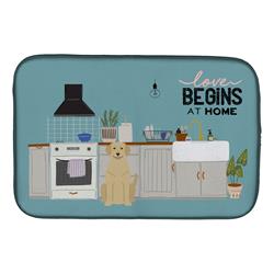 14 x 21 in. Yellow Labrador Kitchen Scene Dish Drying Mat