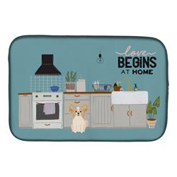 14 x 21 in. Sable White Papillon Kitchen Scene Dish Drying Mat