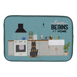 14 x 21 in. Beauce Shepherd Dog Kitchen Scene Dish Drying Mat