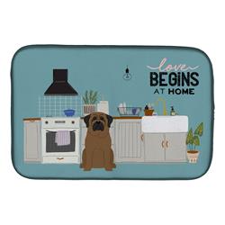 14 x 21 in. Bullmastiff Kitchen Scene Dish Drying Mat