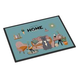 CK7891JMAT 24 x 36 in. Blue Staffordshire Bull Terrier Sweet Home Indoor or Outdoor Mat