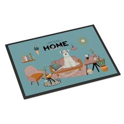 CK7898JMAT 24 x 36 in. White Miniature Schnauzer Sweet Home Indoor or Outdoor Mat
