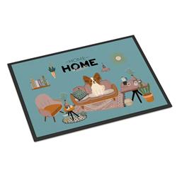 CK7923JMAT 24 x 36 in. Red White Papillon Sweet Home Indoor or Outdoor Mat