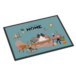 CK7950JMAT 24 x 36 in. Black White Pekingese Sweet Home Indoor or Outdoor Mat