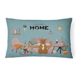 CK7892PW1216 12 x 3 x 16 in. Brown Staffordshire Bull Terrier Sweet Home Canvas Fabric Decorative Pillow