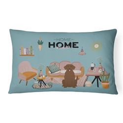 CK7901PW1216 12 x 3 x 16 in. Chocolate Labrador Sweet Home Canvas Fabric Decorative Pillow