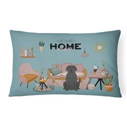 12 x 3 x 16 in. Black Labrador Sweet Home Canvas Fabric Decorative Pillow