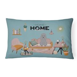 CK7913PW1216 12 x 3 x 16 in. Silver Poodle Sweet Home Canvas Fabric Decorative Pillow
