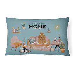 CK7931PW1216 12 x 3 x 16 in. Silver Chocolate Shih Tzu Sweet Home Canvas Fabric Decorative Pillow