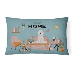 CK7935PW1216 12 x 3 x 16 in. Blue Bedlington Terrier Sweet Home Canvas Fabric Decorative Pillow