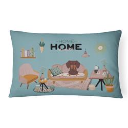 CK7976PW1216 12 x 3 x 16 in. Chocolate Dachshund Sweet Home Canvas Fabric Decorative Pillow