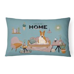 CK7980PW1216 12 x 3 x 16 in. Red White Bull Terrier Sweet Home Canvas Fabric Decorative Pillow