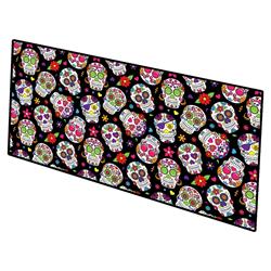 28 x 58 in. Day of the Dead Black Indoor or Outdoor Runner Mat