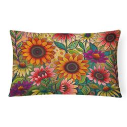 12 x 3 x 16 in. Fall Sunflower Surprise Canvas Fabric Decorative Pillow