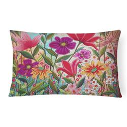 12 x 3 x 16 in. Fanciful Flowers Canvas Fabric Decorative Pillow