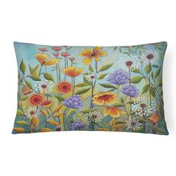 12 x 3 x 16 in. Fresh Air Flowers Canvas Fabric Decorative Pillow