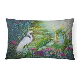 12 x 3 x 16 in. Testing the Waters Heron Canvas Fabric Decorative Pillow