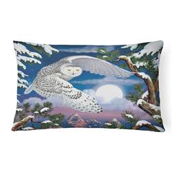 12 x 3 x 16 in. Snowy Owl Canvas Fabric Decorative Pillow