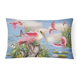 12 x 3 x 16 in. Roseate Spoonbill Canvas Fabric Decorative Pillow