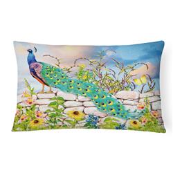 12 x 3 x 16 in. Proud Peacock Canvas Fabric Decorative Pillow