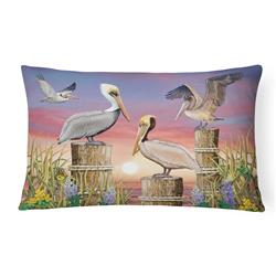 12 x 3 x 16 in. Pelicans Canvas Fabric Decorative Pillow