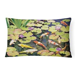 12 x 3 x 16 in. Koi Pond IV Canvas Fabric Decorative Pillow